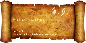 Heisz Janina névjegykártya