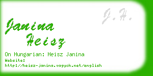 janina heisz business card